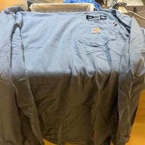 Like New Carhartt Blue Long Sleeve Tee with Pocket cat 2 from 2112 2xl lineman